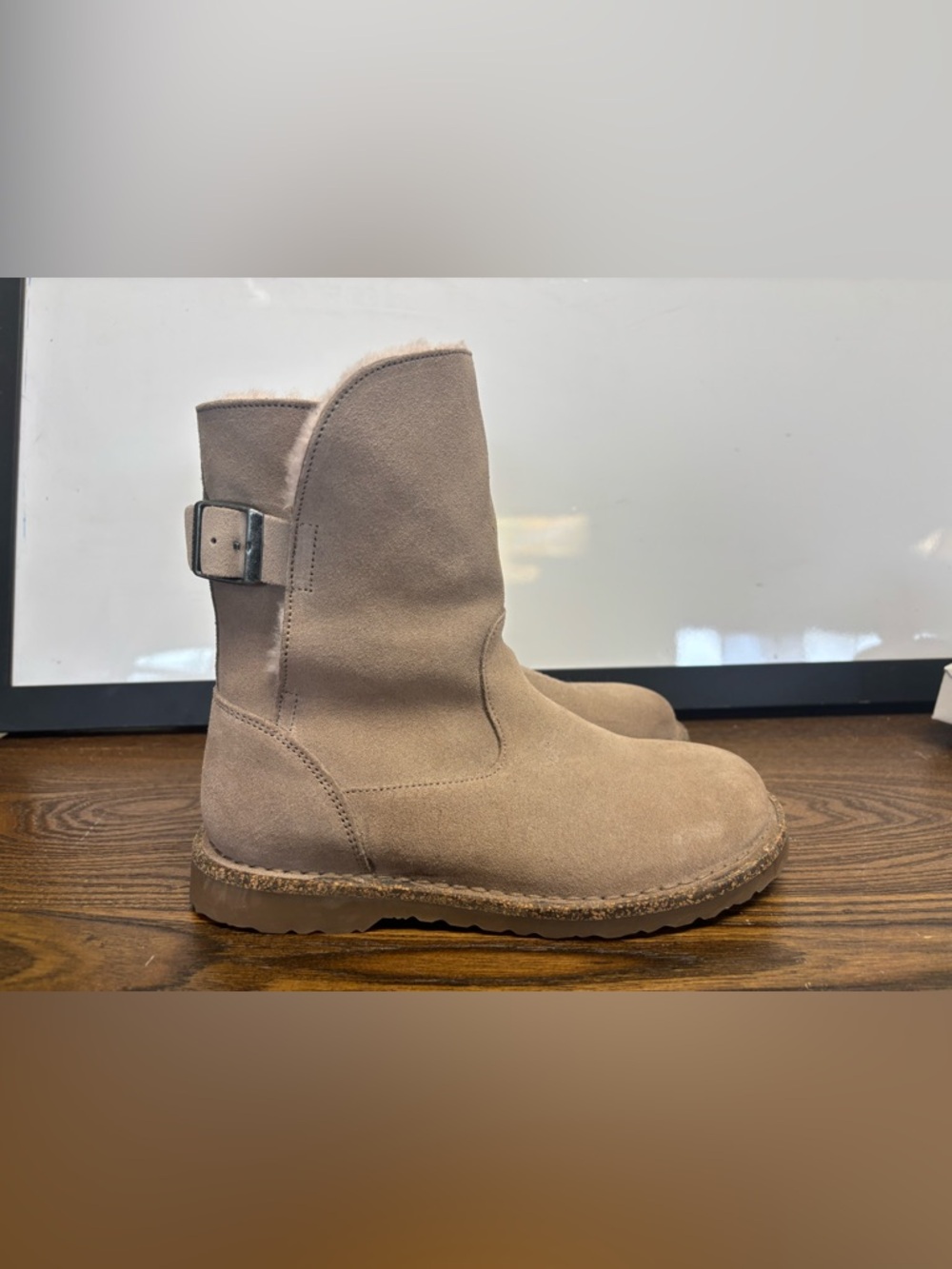 Birkenstock Women's Uppsala Shearling boots in Gray Taupe